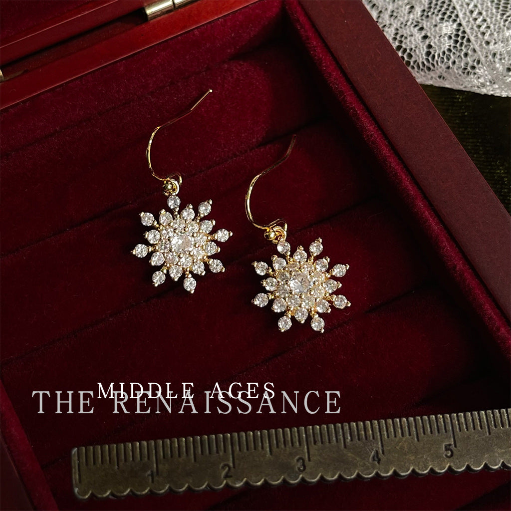 Wholesale Medieval Christmas Series Zircon Bell Bow Earrings